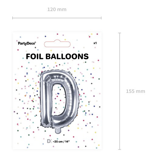 Folienballon D silber 35cm 3