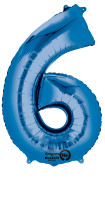 Zahlenballon 6 Blau 88cm