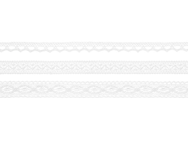 1,5m Vintage Spitzenband Marie weiß 3er Set 2