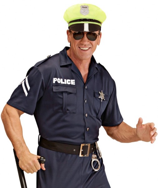 Neonowa żółta czapka policjantki 2