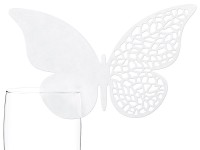 Aperçu: 10 sous-verres en papier Poinçon papillon blanc