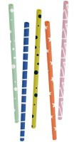 20 pailles en papier éco colorées 20 cm