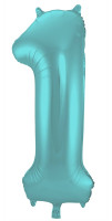 Aqua Zahl 1 Folienballon 86cm