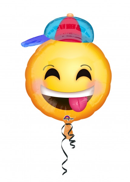 Folienballon Lachender Smiley mit Cap