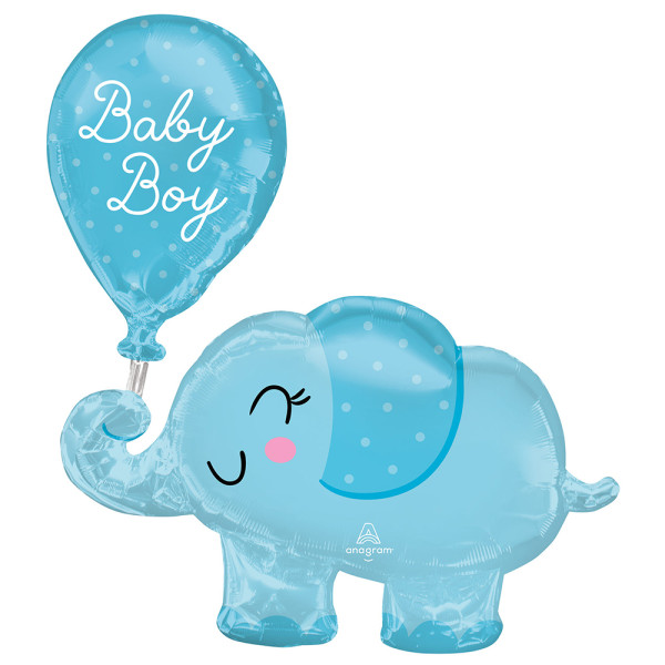 Baby Boy Blue Elephant foil balloon 78cm
