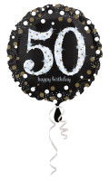 Golden 50th Birthday foil balloon 43cm