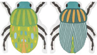 16 serviettes colorées du défilé des scarabées