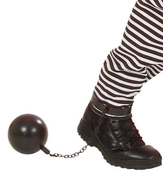 Prison inmate ankle chain with ball