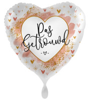 Pastell Wedding Heart Folienballon NL 43cm