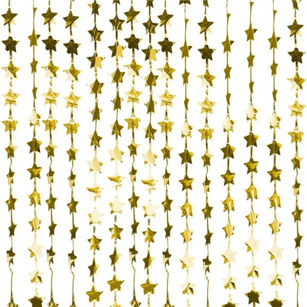 Rideau d'étoiles dorées 2m