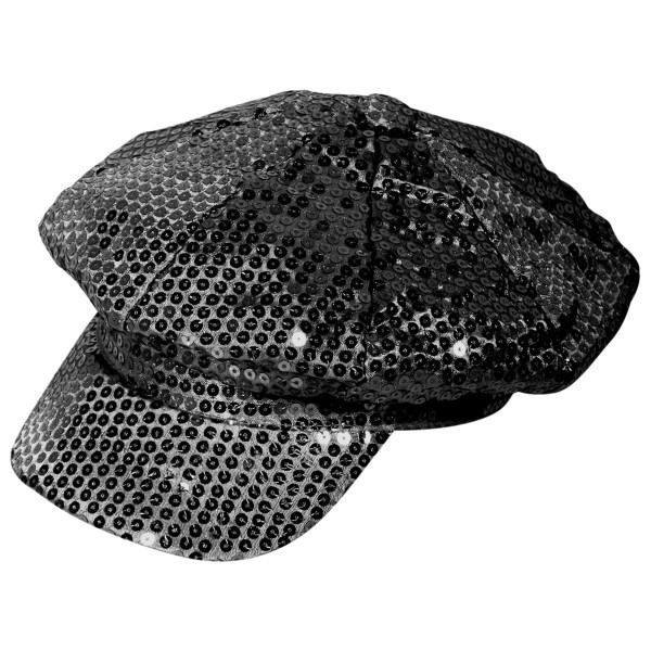 Elegante sombrero negro con lentejuelas