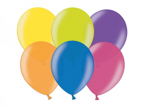 100 ballonnen kleurrijke metallic mix 12cm