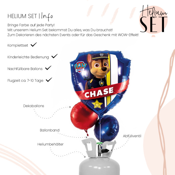 Paw Patrol Chase & Marshall Ballonbouquet-Set mit Heliumbehälter 3