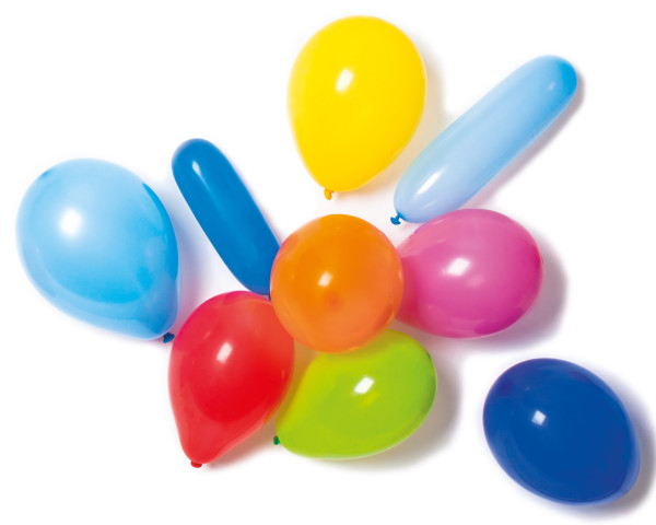 10 mieszanych balonów z pompką
