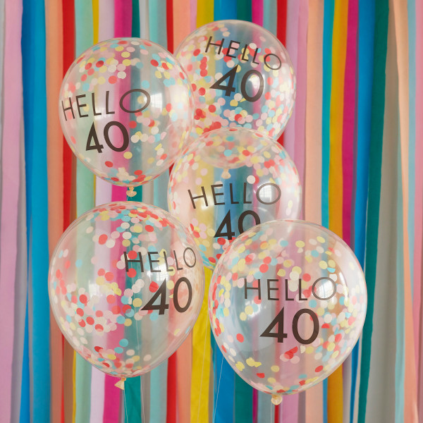5 Ballons Eco Milestone 40ème 30cm