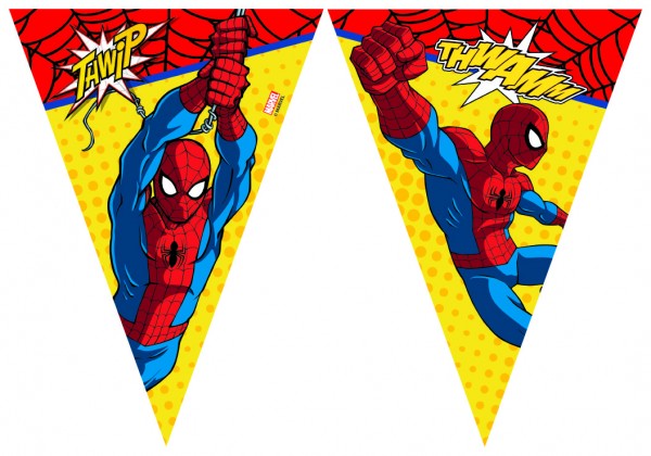 Cadena de banderín de cómic Spiderman 2,3m