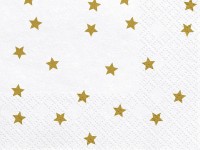 20 serviettes étoiles en or blanc 33cm