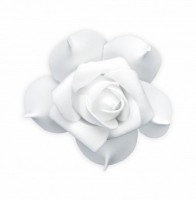 Vorschau: 9 Weiße Deko-Rosen mit Klebestreifen 7cm