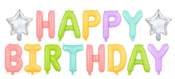 Colorful Happy Birthday foil balloon