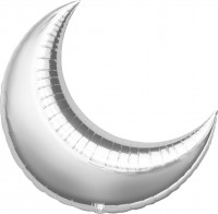 Widok: Srebrny błyszczący balon foliowy Luna 43cm