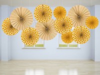 Preview: 3 pattern mix paper rosettes honey yellow