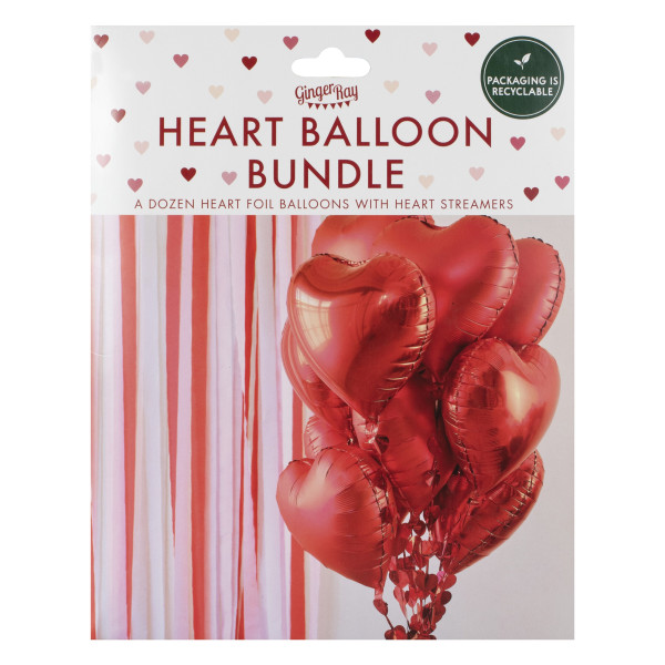 12 kärleksviskar röda folieballonger 30cm