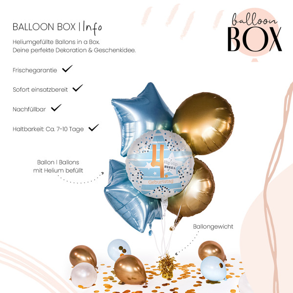 Heliumballon in der Box 4. Geburtstag Stars 3