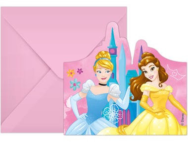 6 kart zaproszenia World of Princesses FSC