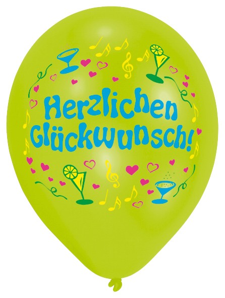 8 Herzlichen Glückwunsch Luftballons bunt 2