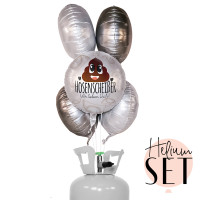 Vorschau: Hosenscheißer Ballonbouquet-Set mit Heliumbehälter