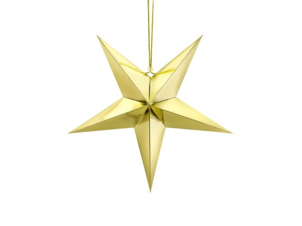Gør det selv dekorativ stjerne lavet af metallisk-gylden pap 45 cm