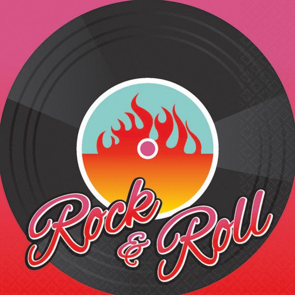 16er Set Rock &amp; Roll Serviette 50er Jahre