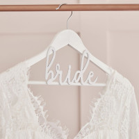 White wooden Bride Kleiderbügel