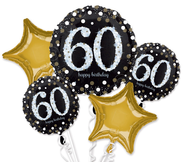 Golden 60th Birthday Ballon Bouquet