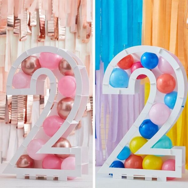 Fillable number 2 balloon stand