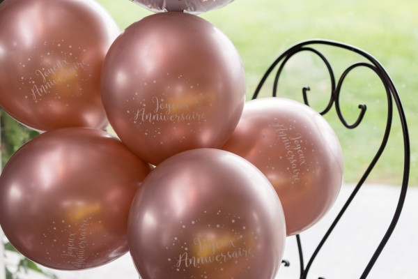 6 Joyeux Anniversaire Luftballons roségold 30cm