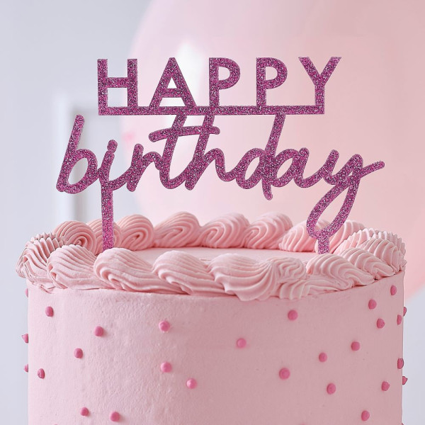 Dekoracja na tort urodzinowy Pinky Winky o wymiarach 13cm x 11cm