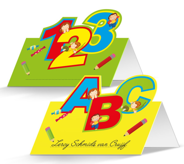 24 school start place cards 10 x 7.5cm