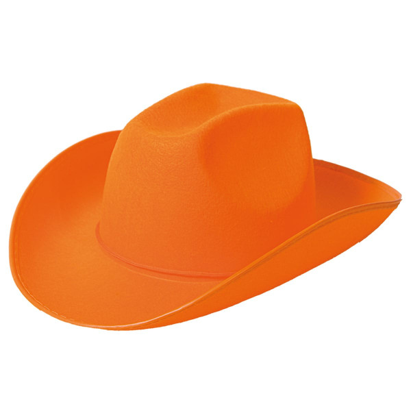 Chapeau de cowboy de fête orange