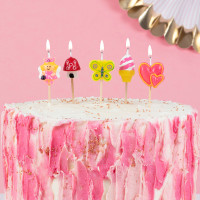 Aperçu: 5 bougies de gâteau d'anniversaire de princesse
