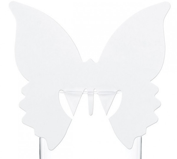 Decoratie van vlinderglas wit 7,5 cm x 8 cm 2
