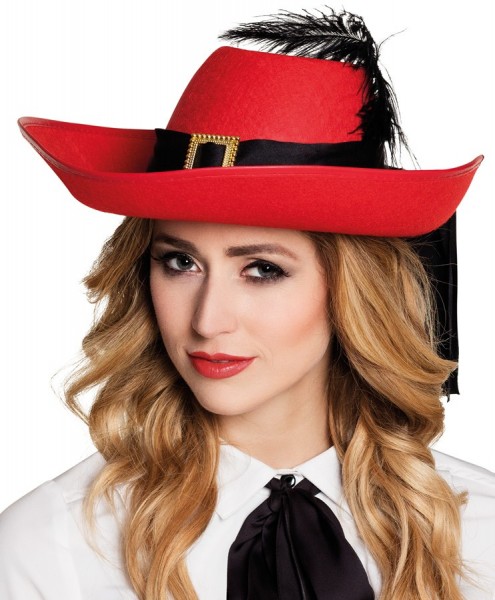 Red musketeer hat