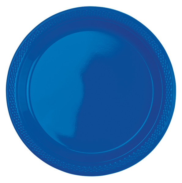 20 plastikowych talerzy Amalia królewski niebieski 18 cm