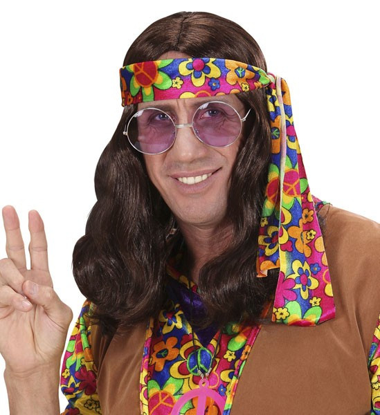 Perruque hippie marron