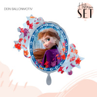 Vorschau: Frozen Anna & Elsa Ballonbouquet-Set mit Heliumbehälter