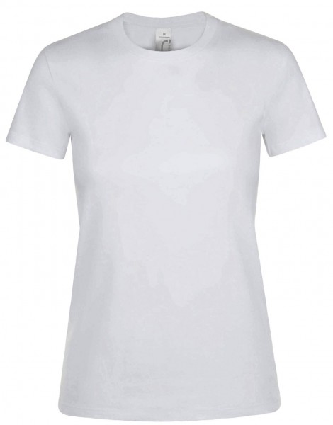 Vit t-shirt med rund hals för kvinnor