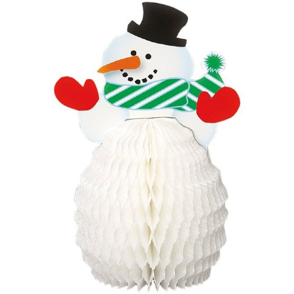 Sneeuwpop honingraatbal 15cm