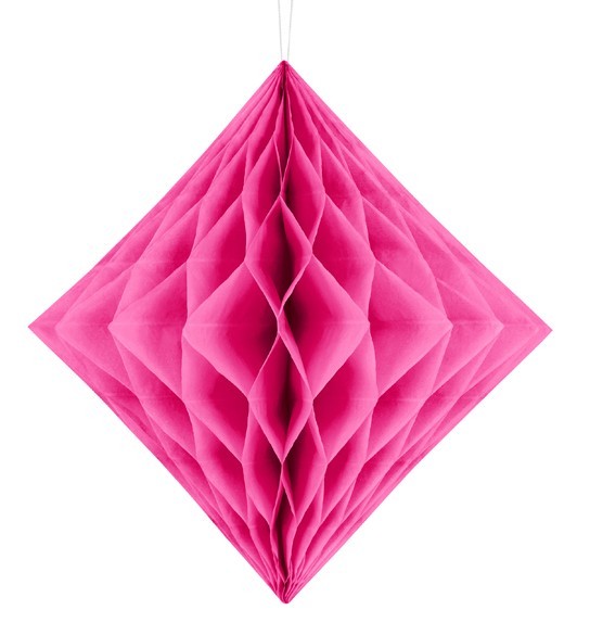 Diamant honeycomb boll rosa 30cm