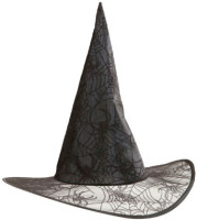 Vista previa: Sombrero de halloween bruja telaraña brillo