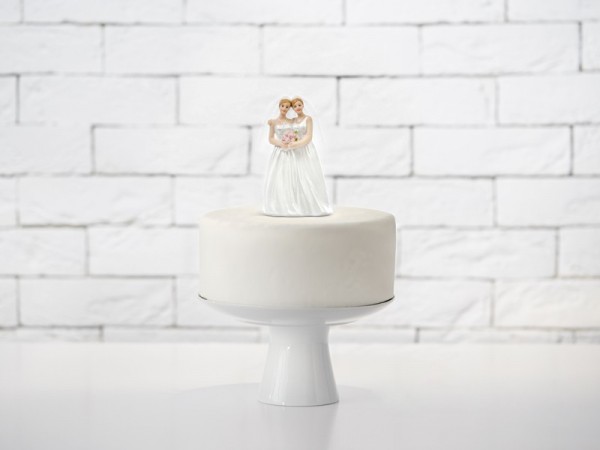 Décoration de gâteau 2 mariées avec bouquet 11cm 2